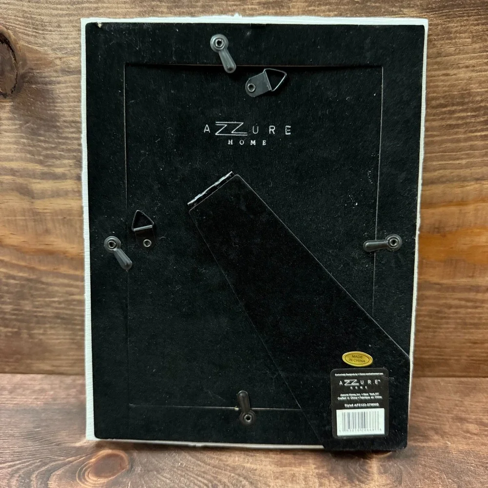 New Azzure Home 5x7 Distressed White Resin w 2 Perched Birds Picture Frame